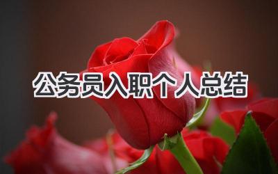 公务员入职个人总结 公务员入职个人小结