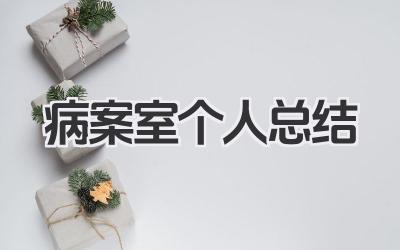 病案室个人总结 病案室个人工作总结