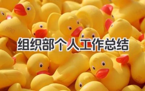 组织部个人工作总结 组织部个人工作小结​