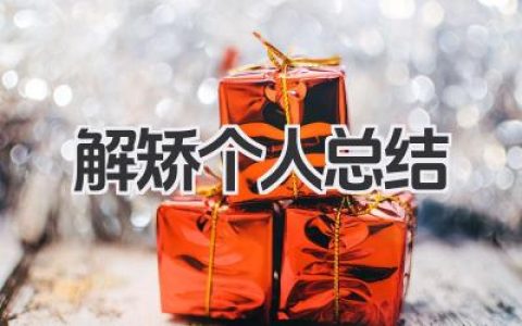 解矫个人总结 解矫个人小结​
