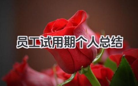 员工试用期个人总结 员工试用期个人小结​