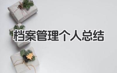 档案管理个人总结 档案管理个人工作总结​