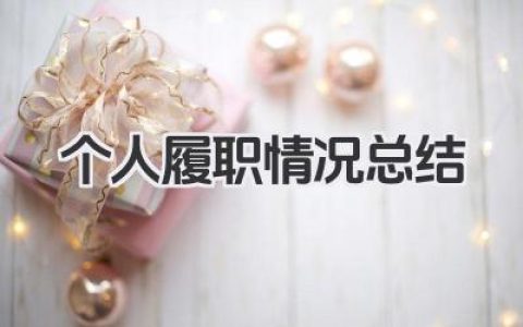 个人履职情况总结 履职情况总结​