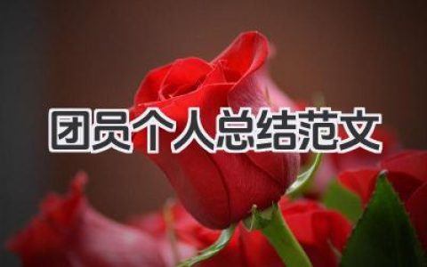团员个人总结范文 团员个人总结范例​