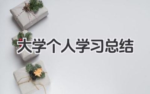 大学个人学习总结 大学个人学习回顾​