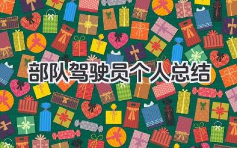 部队驾驶员个人总结 部队驾驶员个人工作小结​