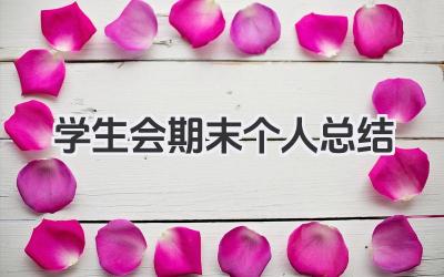 学生会期末个人总结 学生会期末个人工作小结​