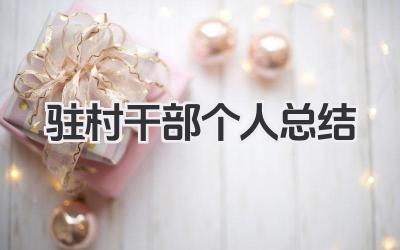 驻村干部个人总结 驻村干部个人工作小结