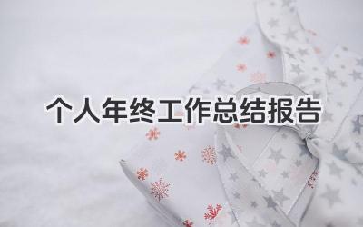 个人年终工作总结报告 个人年终工作小结报告