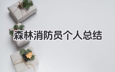 森林消防员个人总结 森林消防员工作小结