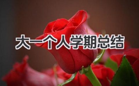 大一个人学期总结 大一个人学期回顾​