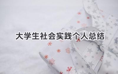 大学生社会实践个人总结 大学生社会实践活动个人总结报告
