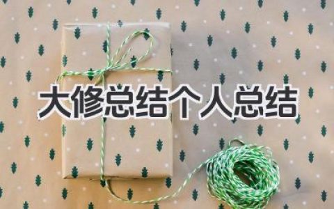 大修总结个人总结 设备大修参与人员个人工作小结​