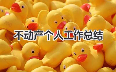 不动产个人工作总结 不动产个人工作总结范文