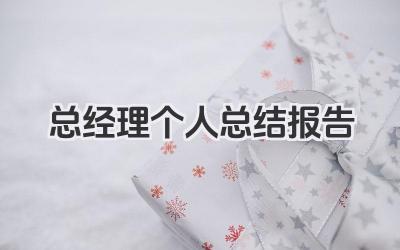 总经理个人总结报告 总经理个人工作报告总结