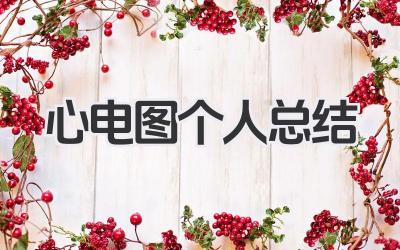 心电图个人总结 心电图工作小结