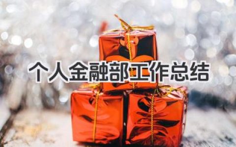 个人金融部工作总结 个人金融部工作回顾​