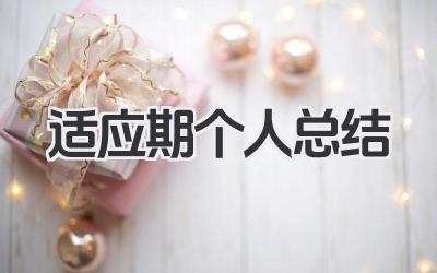 适应期个人总结 适应期回顾​