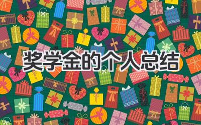 奖学金的个人总结 奖学金个人小结