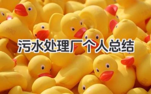 污水处理厂个人总结 污水处理厂个人工作小结​