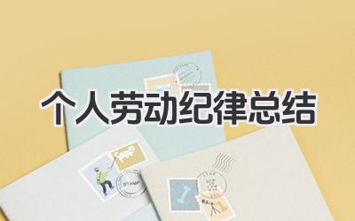 个人劳动纪律总结 个人劳动纪律小结