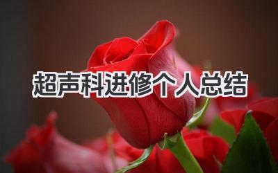 超声科进修个人总结 超声科医务人员进修学习个人总结​