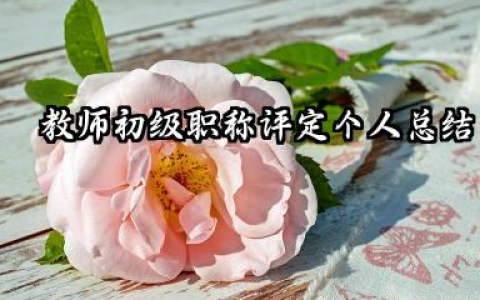 教师初级职称个人总结 教师初级职称评定个人总结​