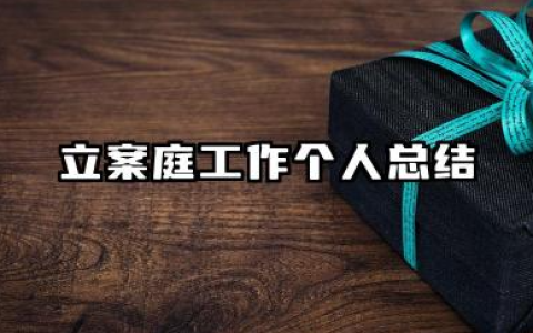 立案庭个人工作总结 立案庭工作个人总结​