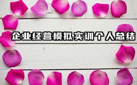 企业经营模拟个人总结 企业经营模拟实训个人总结​