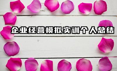 企业经营模拟个人总结 企业经营模拟实训个人总结​