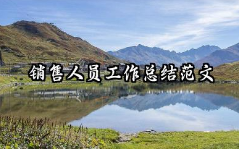 销售个人工作总结范文 销售人员工作总结范文