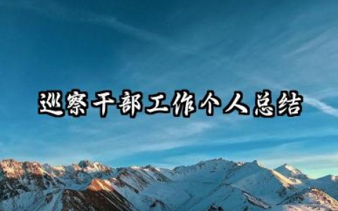 巡察干部个人工作总结 巡察干部工作个人总结