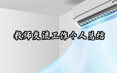 交流教师个人工作总结 教师交流工作个人总结