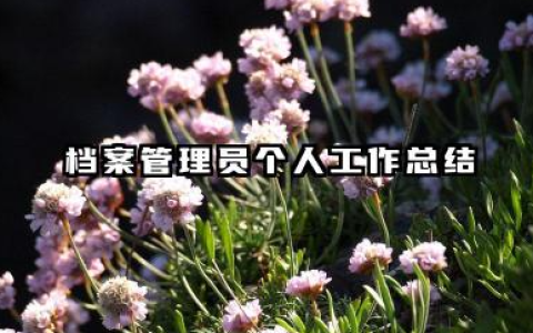 档案管理个人工作总结 档案管理员个人工作总结