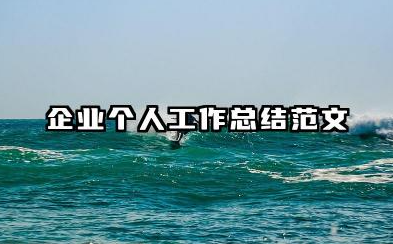 公司个人工作总结范文 企业个人工作总结范文​