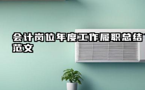 财务会计个人工作总结 会计岗位年度工作履职总结范文