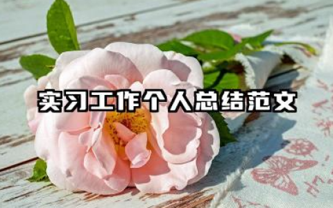 实习个人总结范文 实习工作个人总结范文​