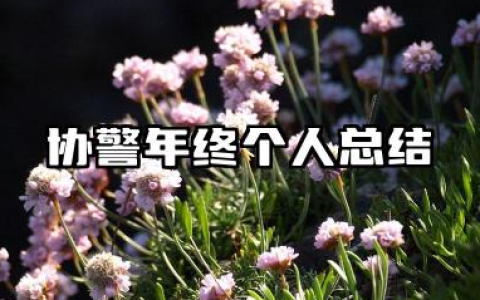 协警年终个人总结 协警年终工作个人鉴定报告