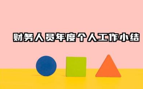 财务人员年终个人工作总结 财务人员年度个人工作小结
