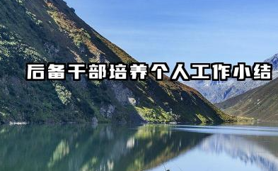 后备干部个人工作总结 后备干部培养个人工作小结