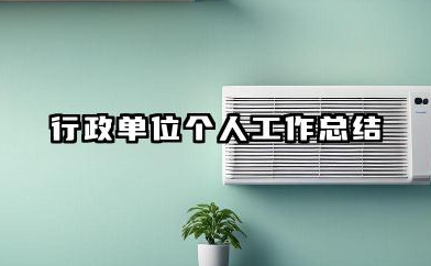 行政单位个人工作总结 行政机关个人工作总结范文