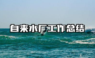自来水厂个人工作总结 自来水厂工作总结