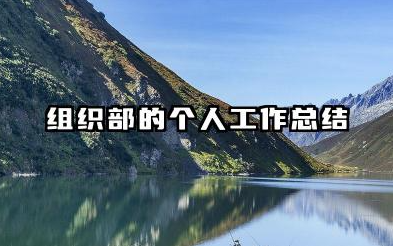 组织部的个人工作总结 组织部个人工作总结
