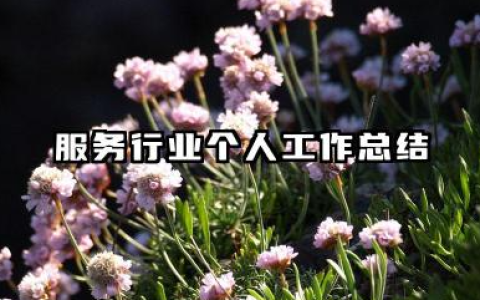 服务行业个人工作总结 服务行业工作总结