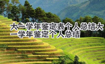 大一学年鉴定表个人总结 大一学年鉴定个人总结
