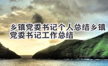 乡镇党委书记个人总结 乡镇党委书记工作总结