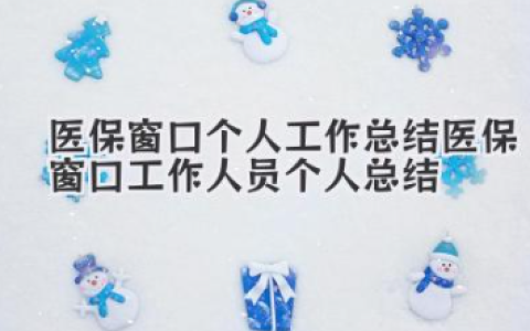 医保窗口个人工作总结 医保窗口工作人员个人总结