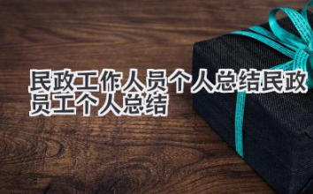 民政工作人员个人总结 民政员工个人总结